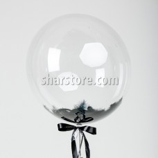Шар-сфера Bubble с черными перьями 61 см.