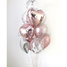 Букет шаров «Розовое серебро»