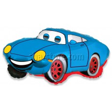 Шар фигура «Гоночная машина» синий 81 см.
