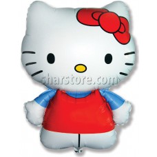 Шар «Hello Kitty, Котенок с бантиком» голубой 66 см.