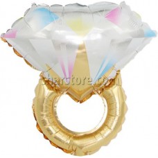 Шар «Кольцо с бриллиантом» золото 69 см.