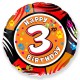 Шар круг «3rd Happy Birthday» 46 см.