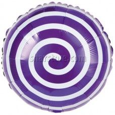 Шар круг «Спираль» фиолетовый 46 см.