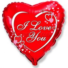 Шар сердце «I Love You» красный 46 см.