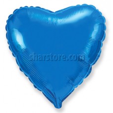 Шар сердце синий 46 см.