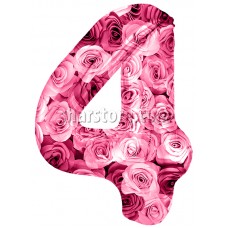 Шар цифра 4 «Симфония роз» 86 см.