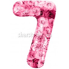 Шар цифра 7 «Симфония роз» 86 см.