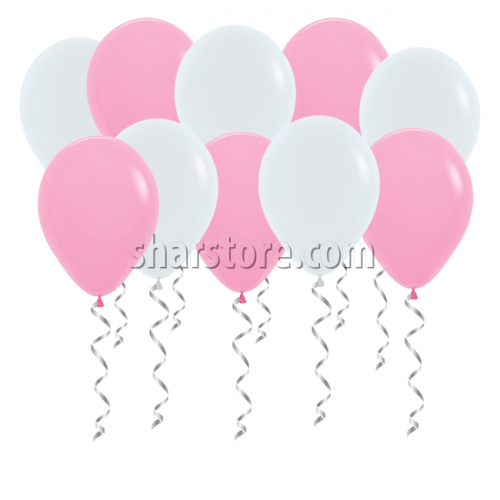 Бело-розовые шары